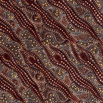 Preview: BROWN SPIRIT DREAMING Aborigines Stoff aus Australien